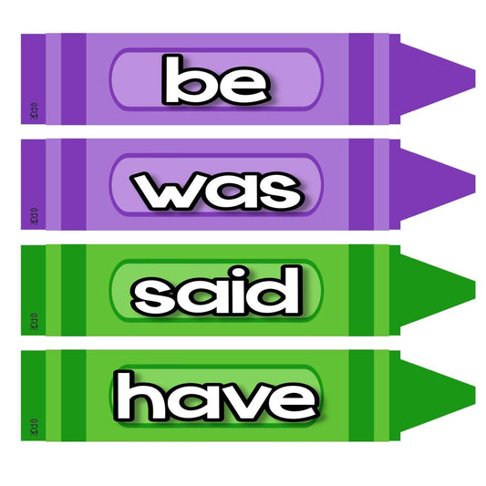 Tricky Words Crayons -  Colour Coded by Letters and Sounds Phase:Primary Classroom Resources