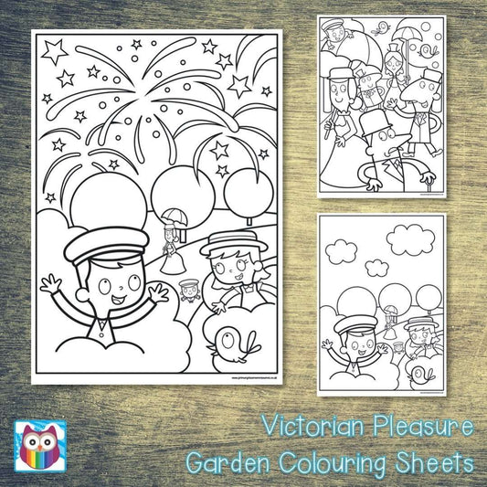 Victorian Pleasure Garden Colouring Sheets:Primary Classroom Resources