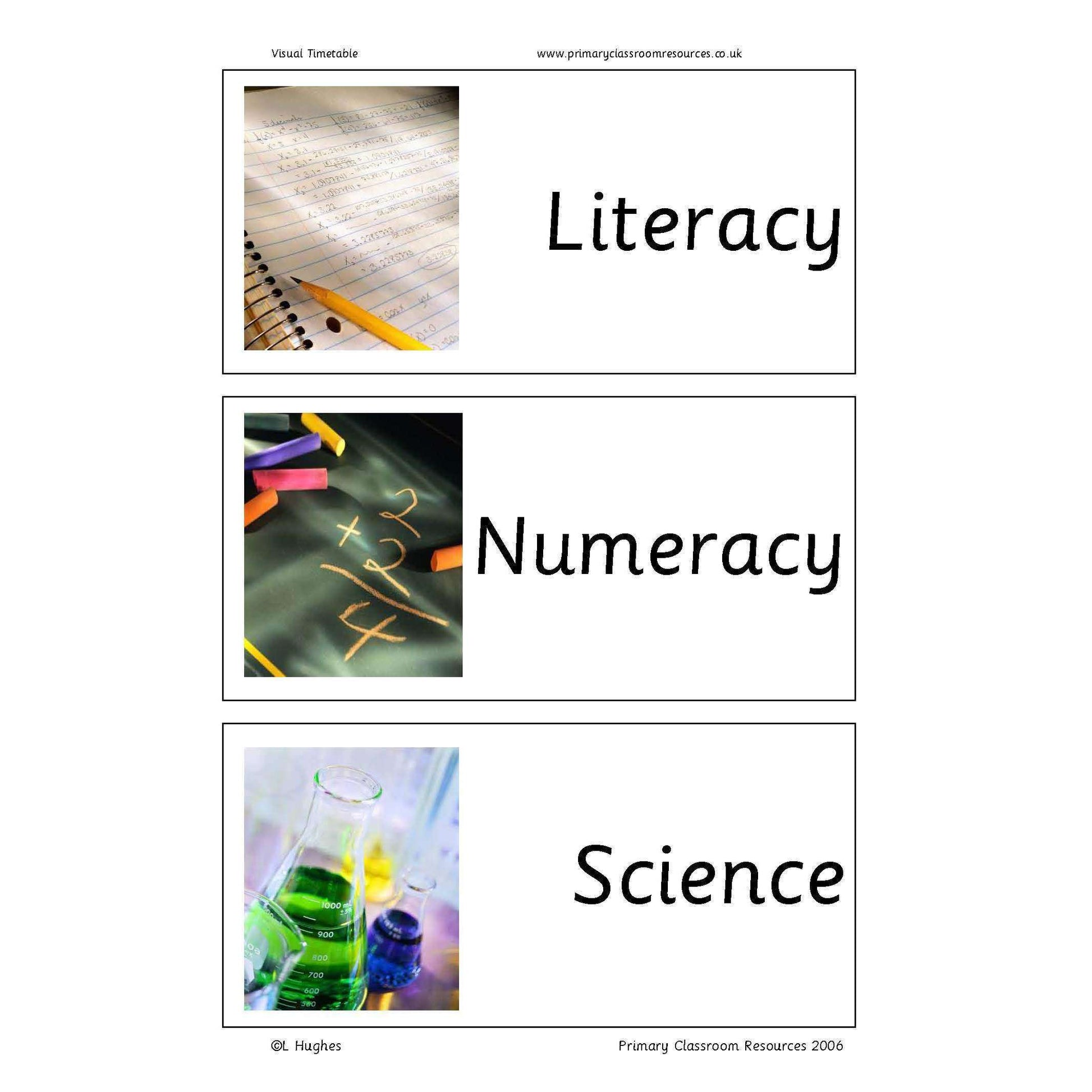 Visual Timetable:Primary Classroom Resources
