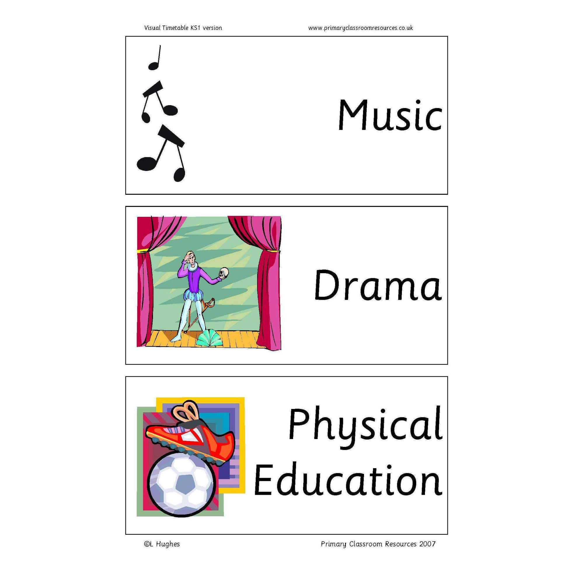 Visual Timetable KS1:Primary Classroom Resources
