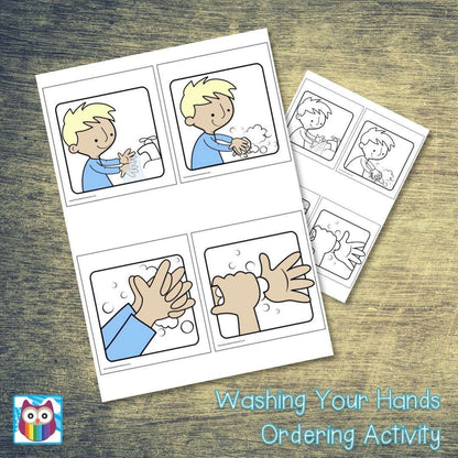 Washing Your Hands - Ordering Activity/Writing prompts:Primary Classroom Resources