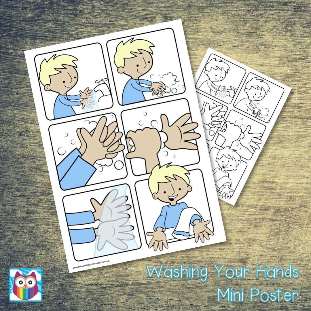 Washing Your Hands Mini Poster/Help Mat:Primary Classroom Resources