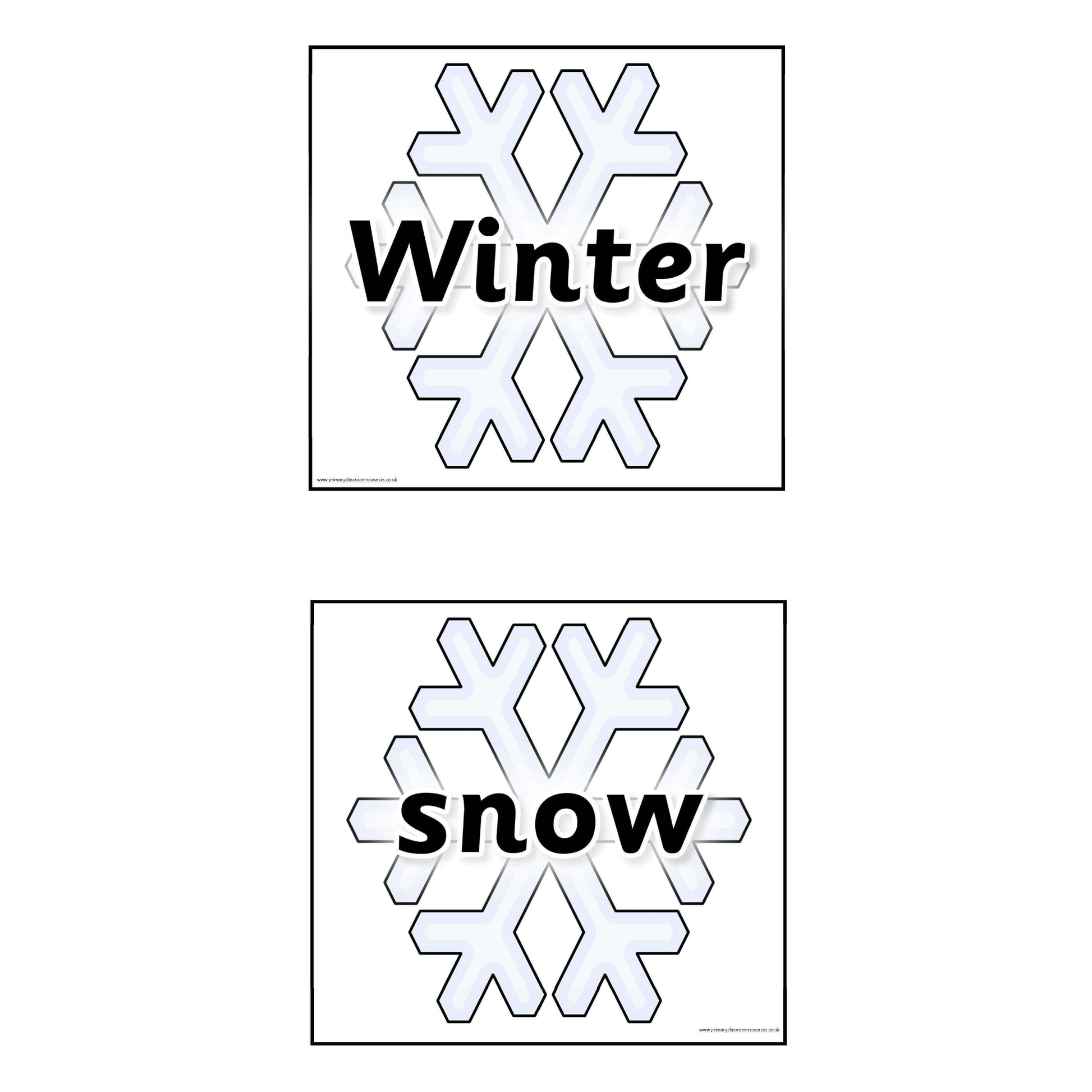 Wintery Words Cards:Primary Classroom Resources