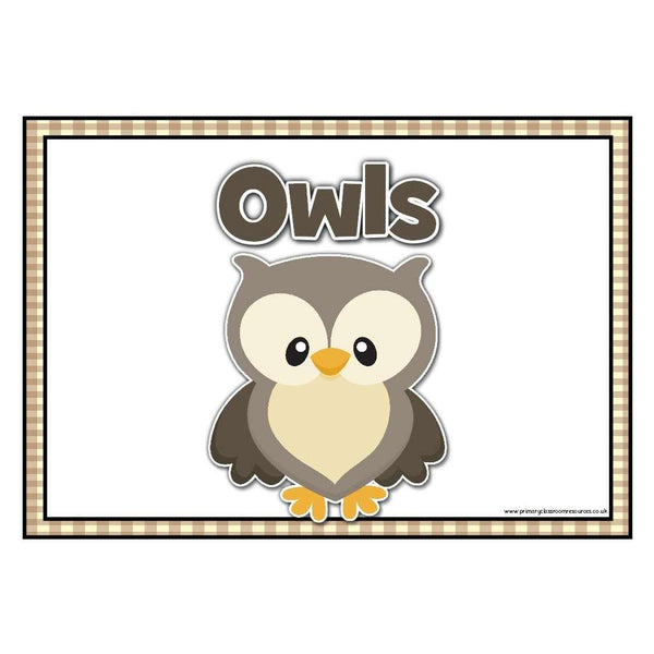 Woodland Creatures Table/Group Signs Primary Classroom Resources