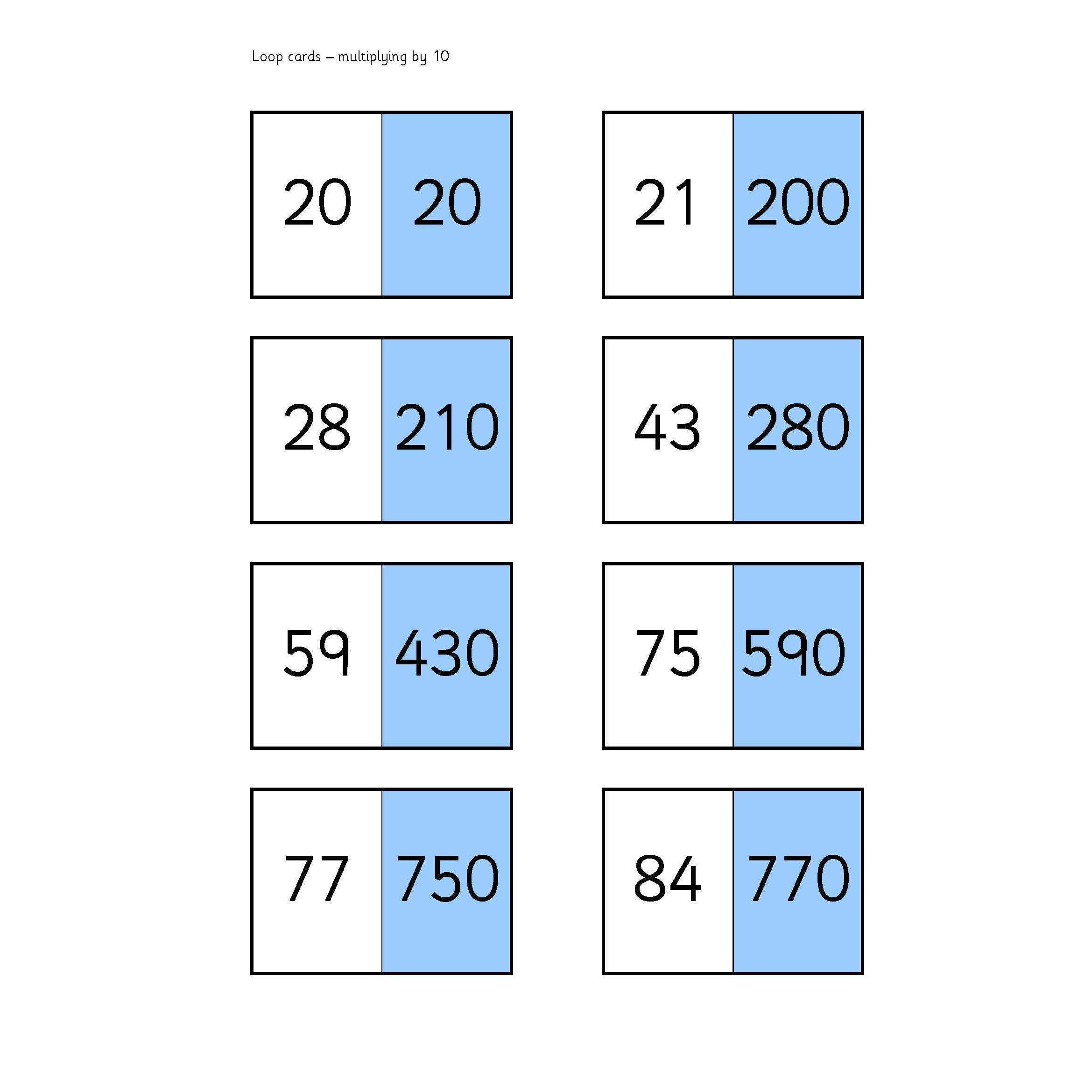 x 10 Loop Cards – Primary Classroom Resources