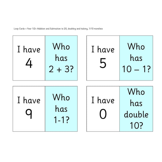 Year 1 and 2 Loop Cards:Primary Classroom Resources