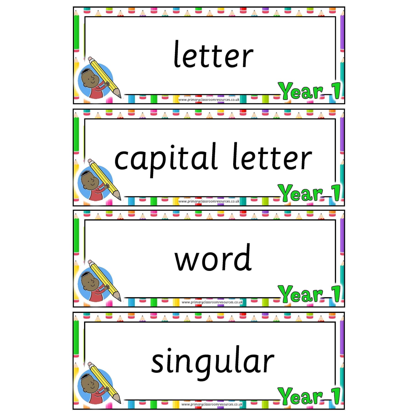 Year 1 English Terminology Cards:Primary Classroom Resources