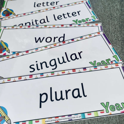 Year 1 English Terminology Cards:Primary Classroom Resources