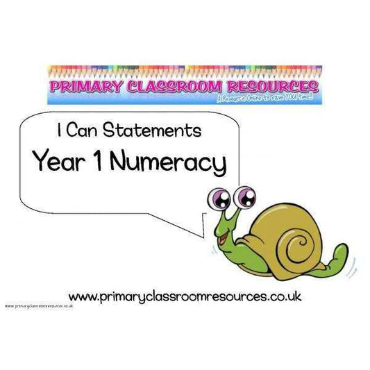 Year 1 Numeracy I Can Statements Posters:Primary Classroom Resources