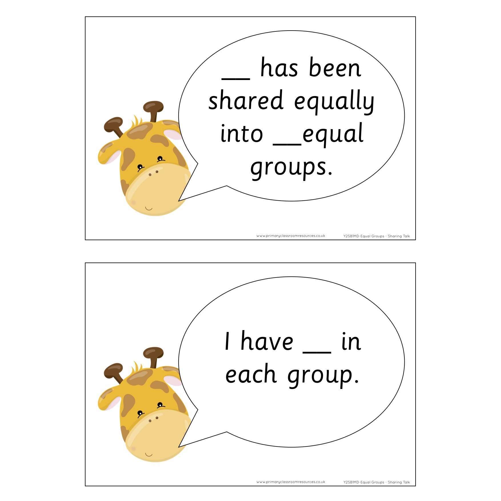 Year 2 - Spring Block 1 - Multiplication & Division - Equal groups by sharing - Question & Talk Pack:Primary Classroom Resources