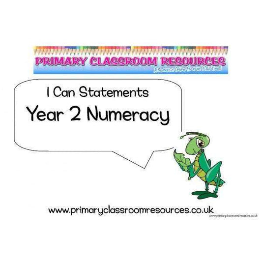 Year 2 Numeracy I Can Statements Posters:Primary Classroom Resources