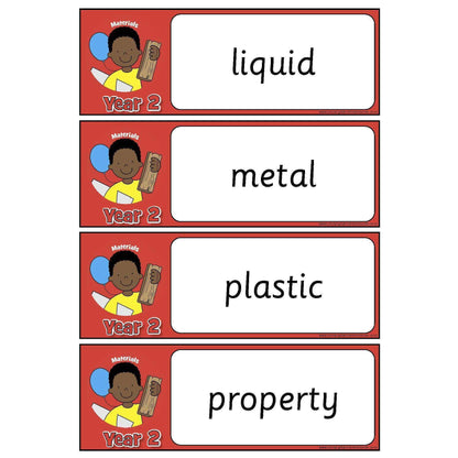 Year 2 Science Vocabulary - Materials:Primary Classroom Resources