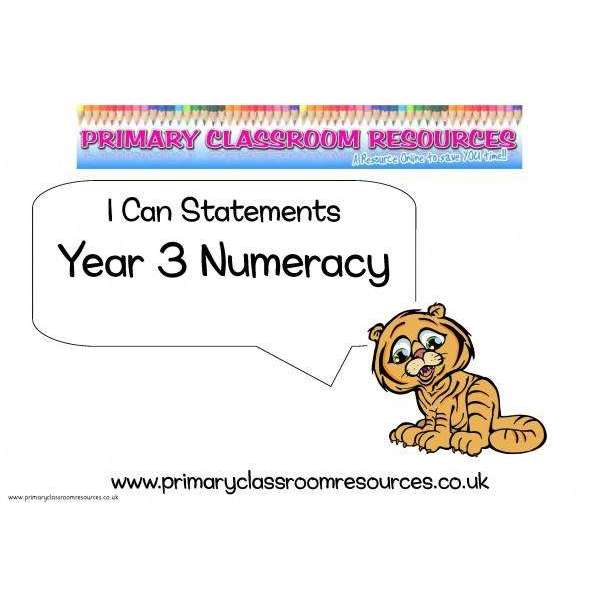Year 3 Numeracy I Can Statements Posters:Primary Classroom Resources