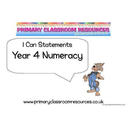 Year 4 Numeracy I Can Statements Posters:Primary Classroom Resources