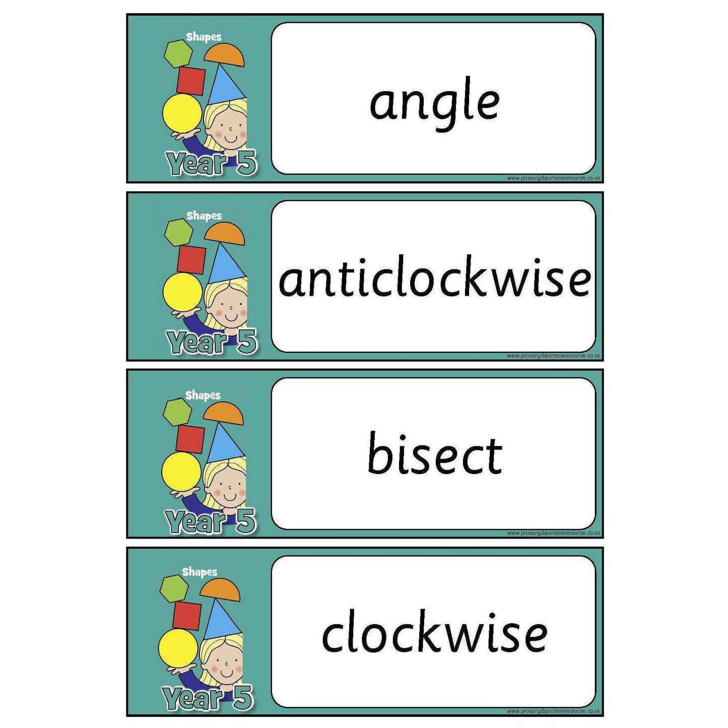 Year 5 Maths Vocabulary - Geometry: Properties of Shapes:Primary Classroom Resources