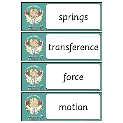 Year 5 Science Vocabulary - Forces:Primary Classroom Resources