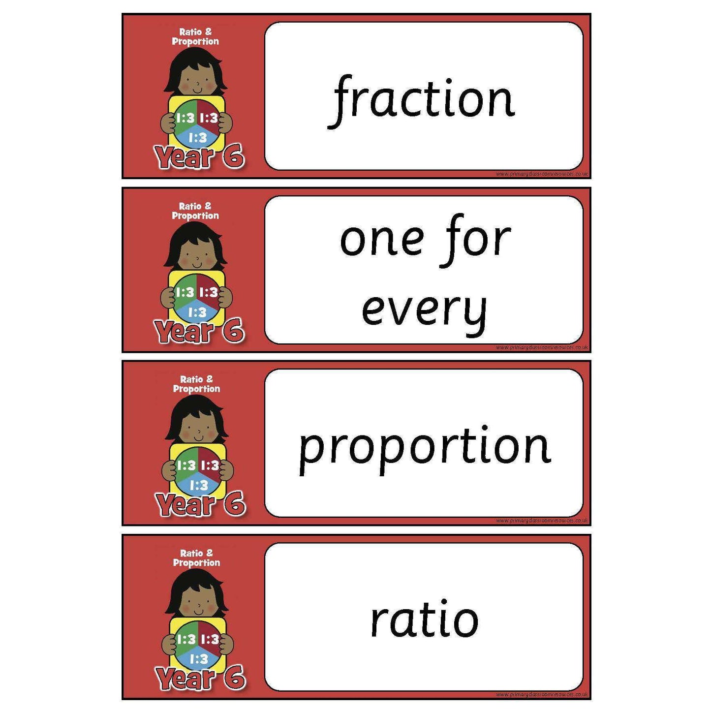 Year 6 Maths Vocabulary - Ratio and Proportion:Primary Classroom Resources